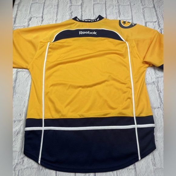 Nashville Predators NHL Authentic Reebok Yellow Hockey Jersey Stitched Sz S - Picture 8 of 12